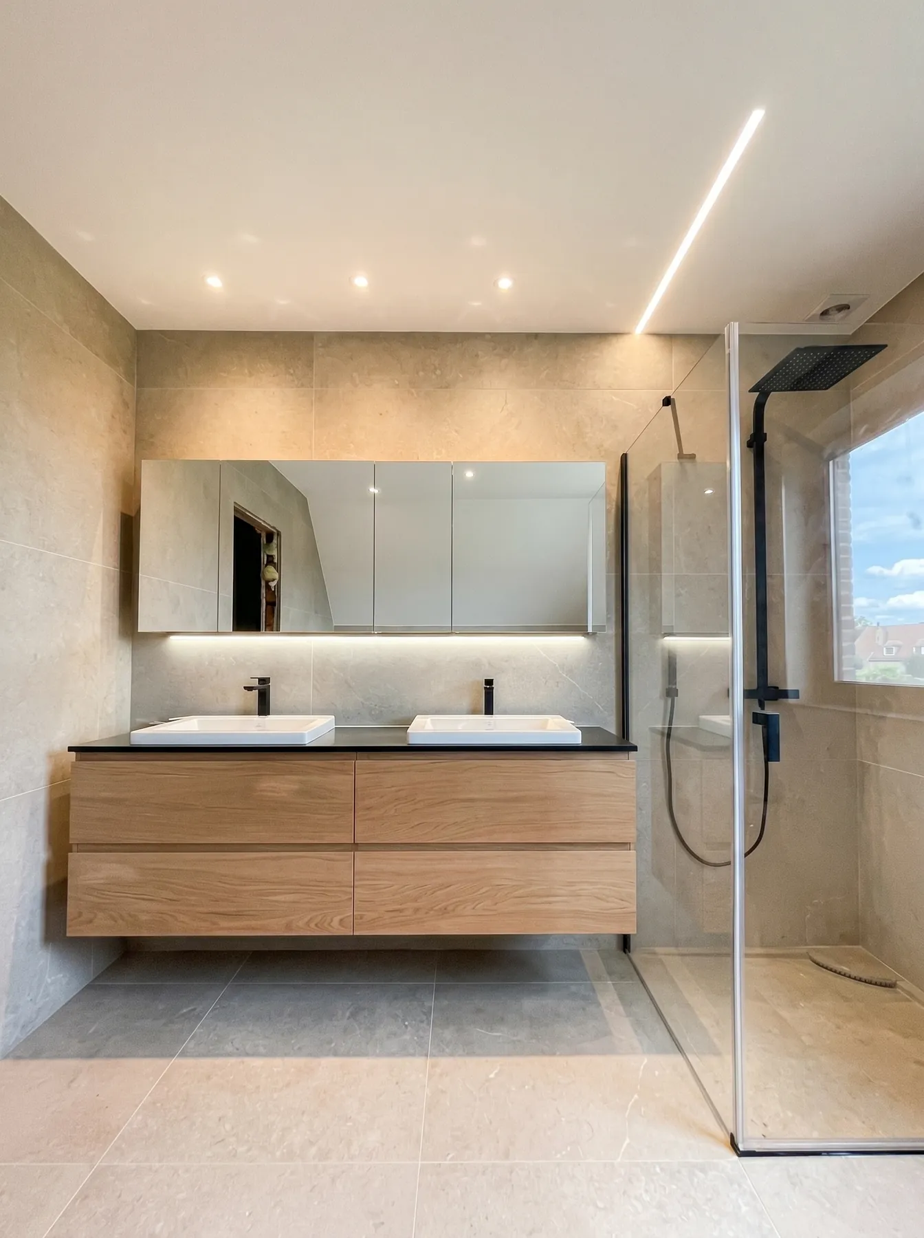 A fully fitted modern bathroom